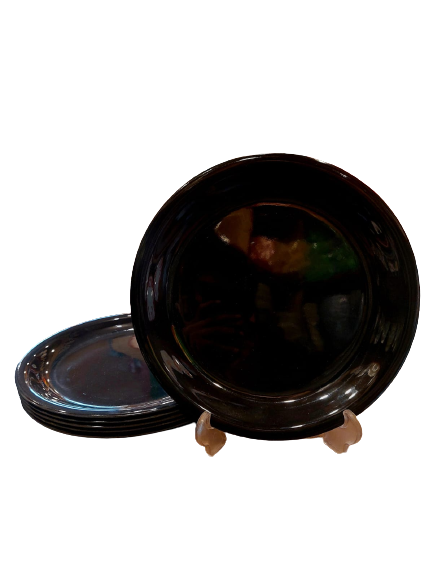 Pack of 6 Dinner Plates in Plain Black