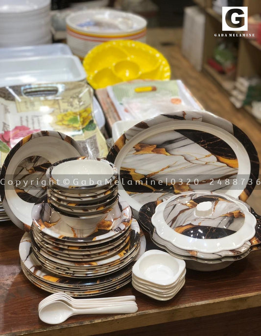 Black Galaxy Melamine Dinner Set 100% Double Glaze